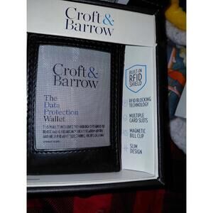 Croft and Barrel Leather Wallets R F I D Shield Slim Men's Wallet Black